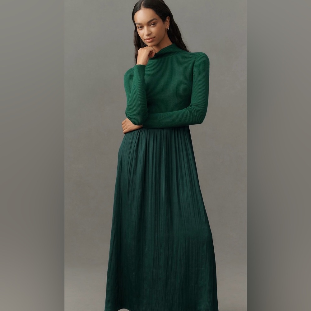 Anthropologie Green Maxi Dress